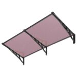 Nadstrešnica ravna 200x90 Crna Bronza 5mm Leksan 1514