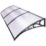 Nadstrešnica 300x100cm Crna Providna 5mm Leksan 1396