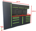 PROLINETECH Profesionalni radionicki radni sto sa ormarima i perforiranom pločom